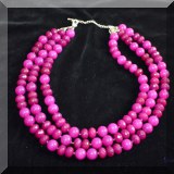 J13. Magenta stone necklace. 